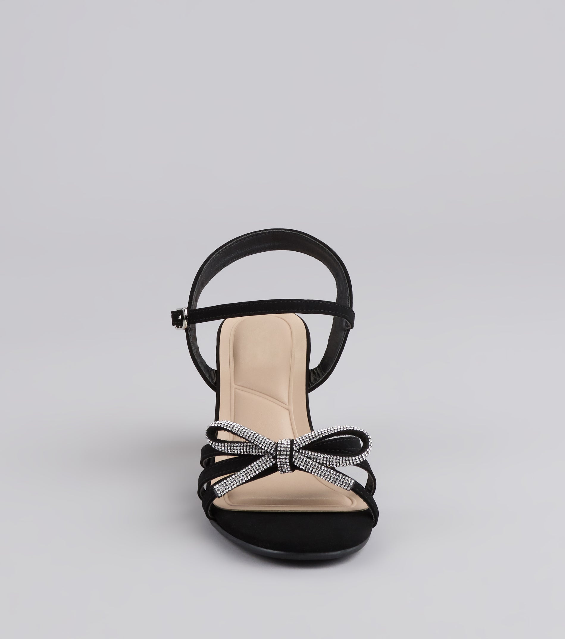 Glitter And Grace Rhinestone Bow Heels