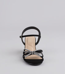 Glitter And Grace Rhinestone Bow Heels