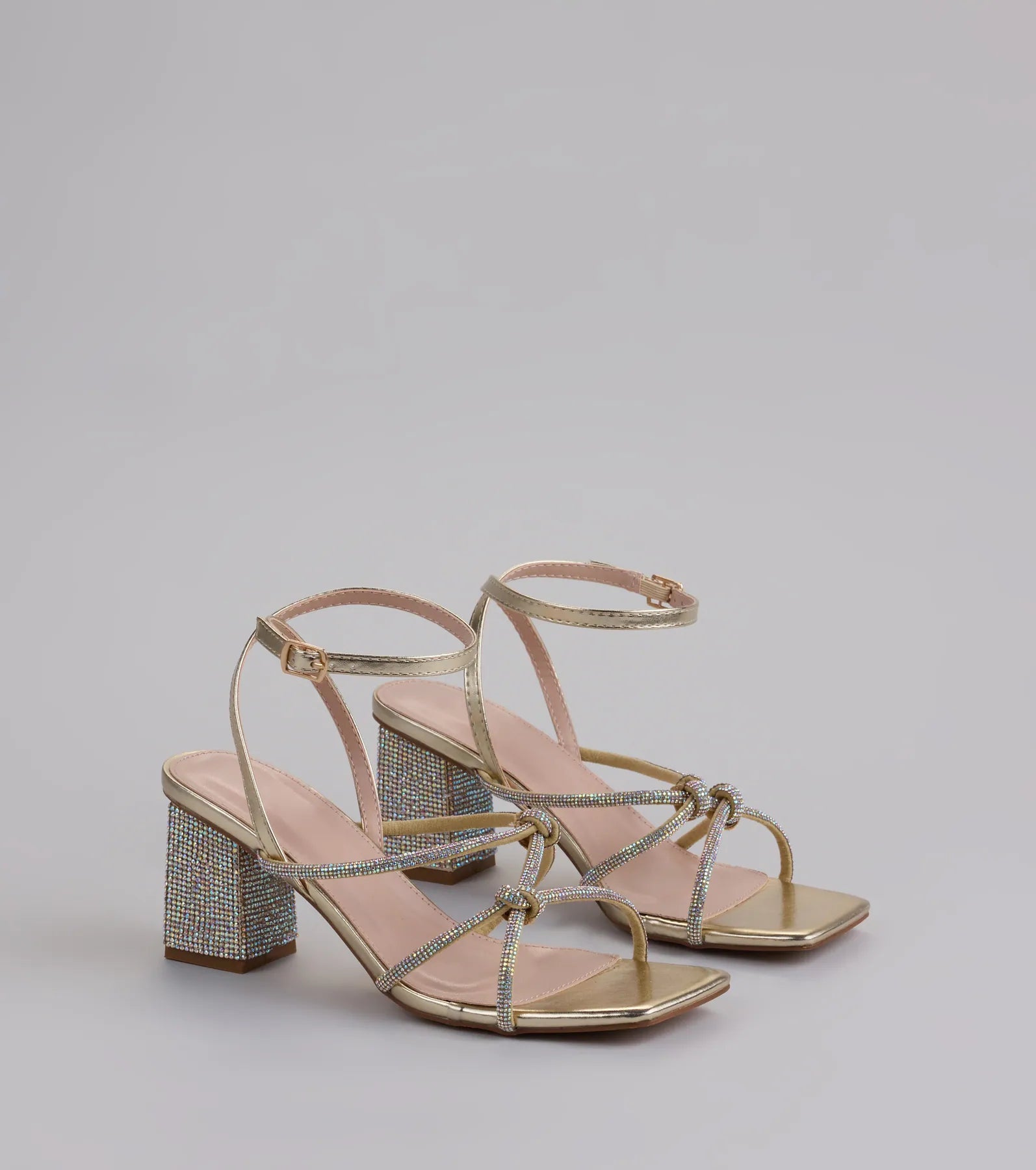 Bring The Glam Rhinestone Block Heels