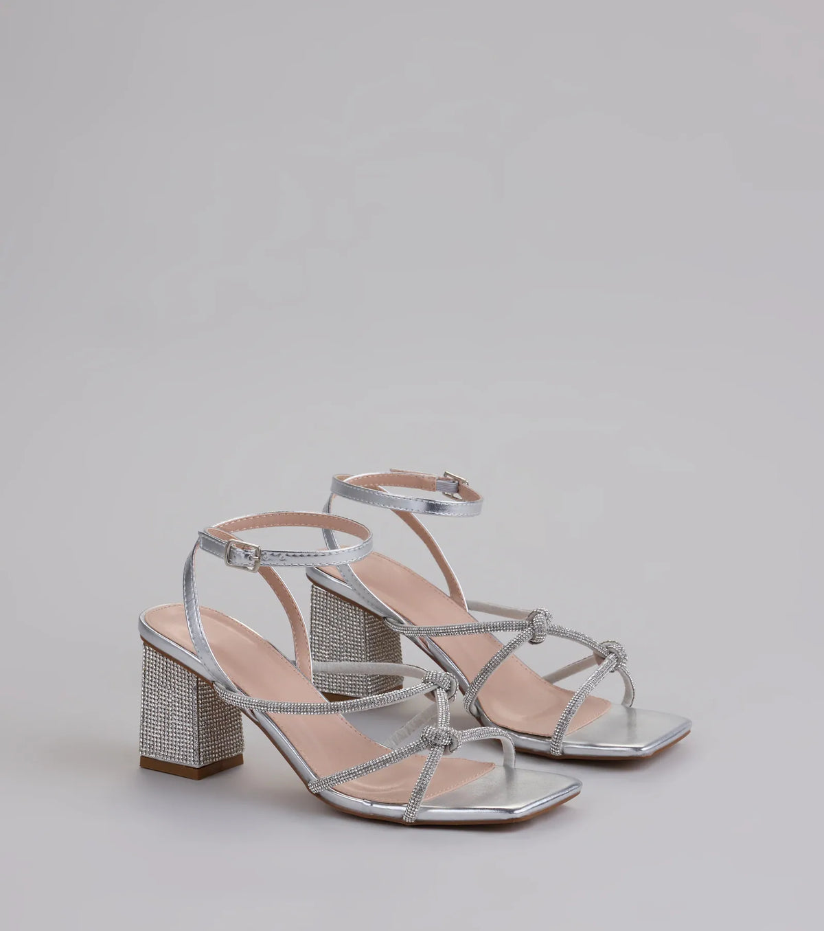 Bring The Glam Rhinestone Block Heels