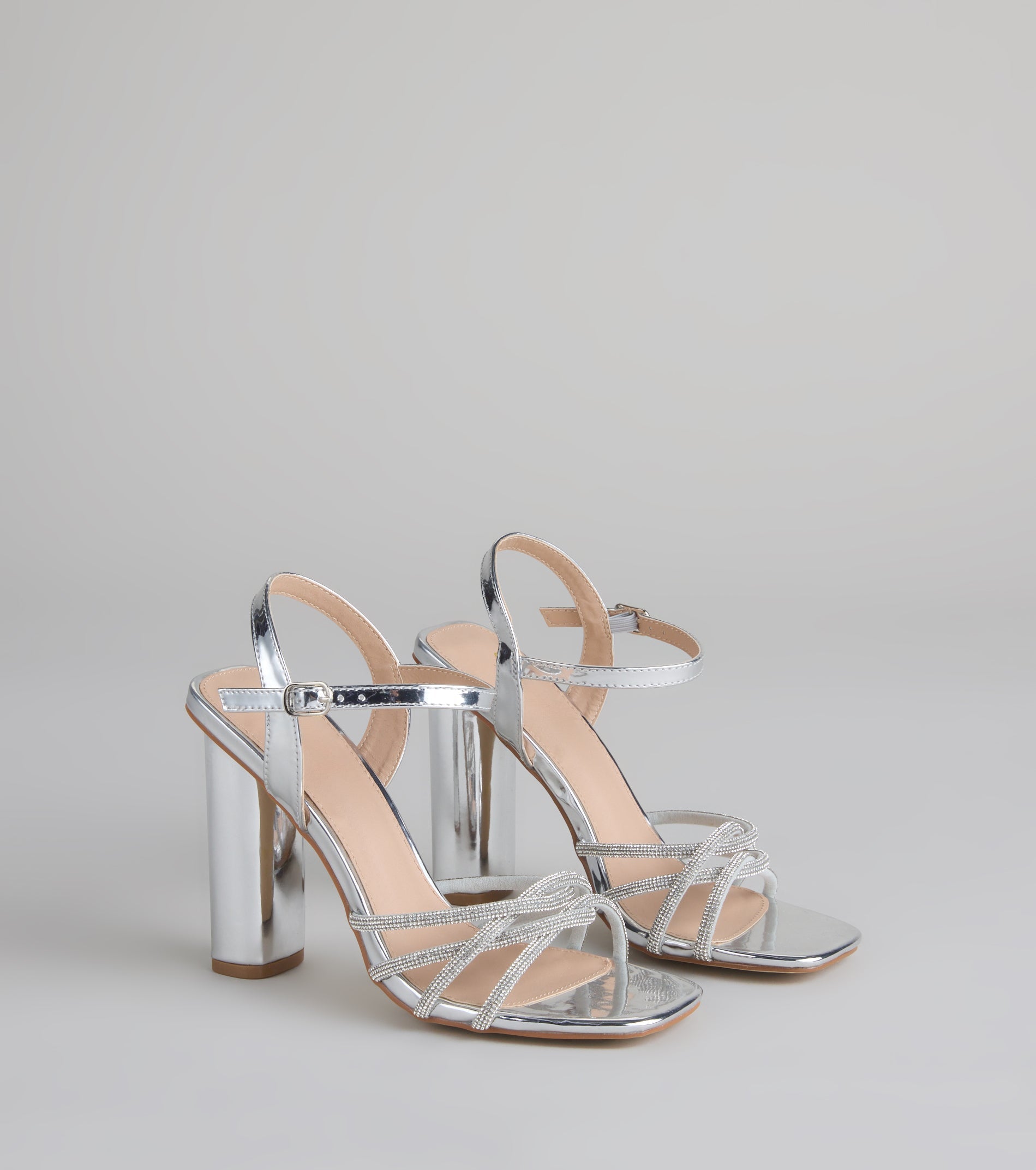 Glow Getter Twisted Rhinestone Heels