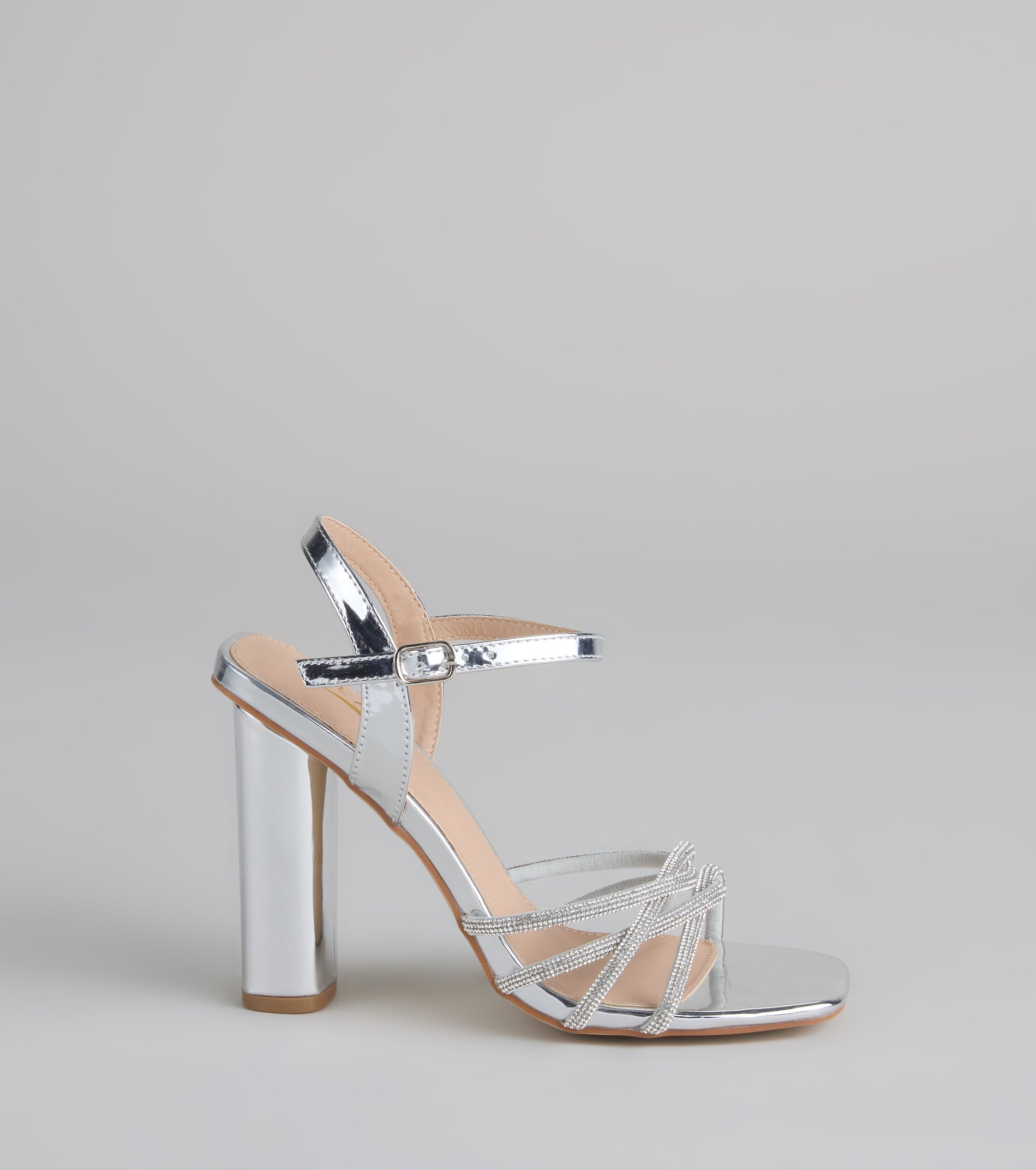 Glow Getter Twisted Rhinestone Heels