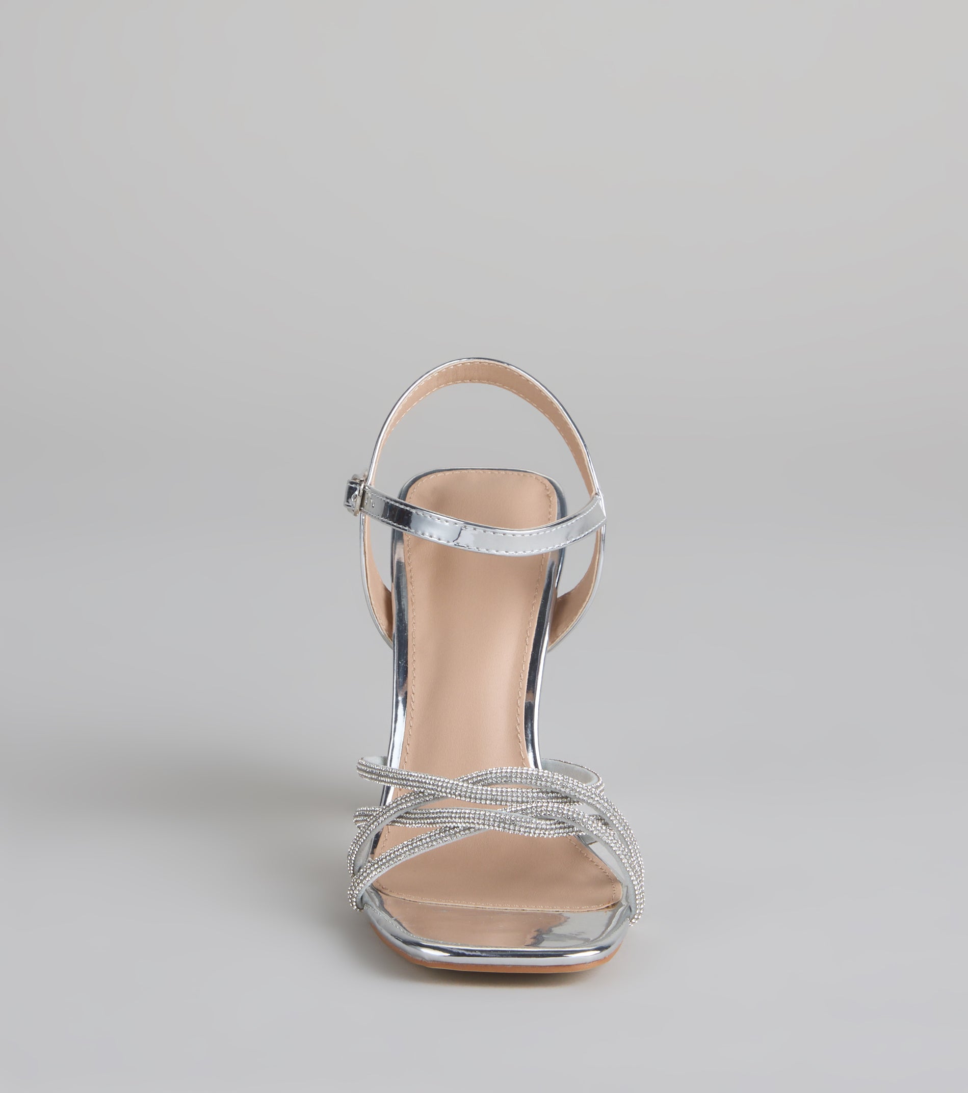 Glow Getter Twisted Rhinestone Heels