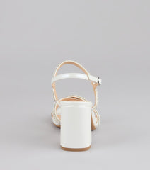 Shine All Night Pearl Rhinestone Block Heels