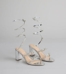 Spiral Stunner Bow Wrap Heels