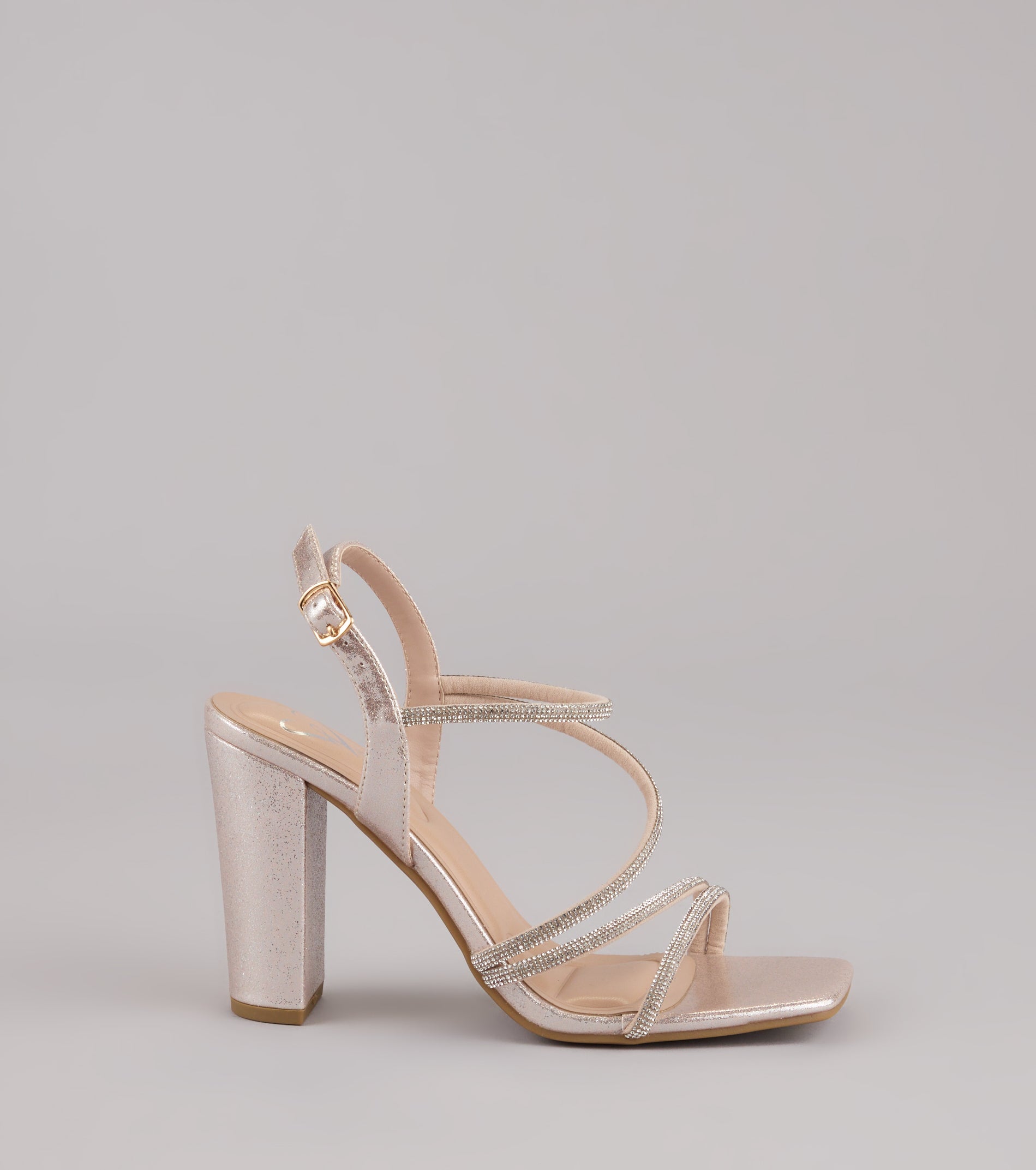 Star of the Night Glitter Rhinestone Block Heels