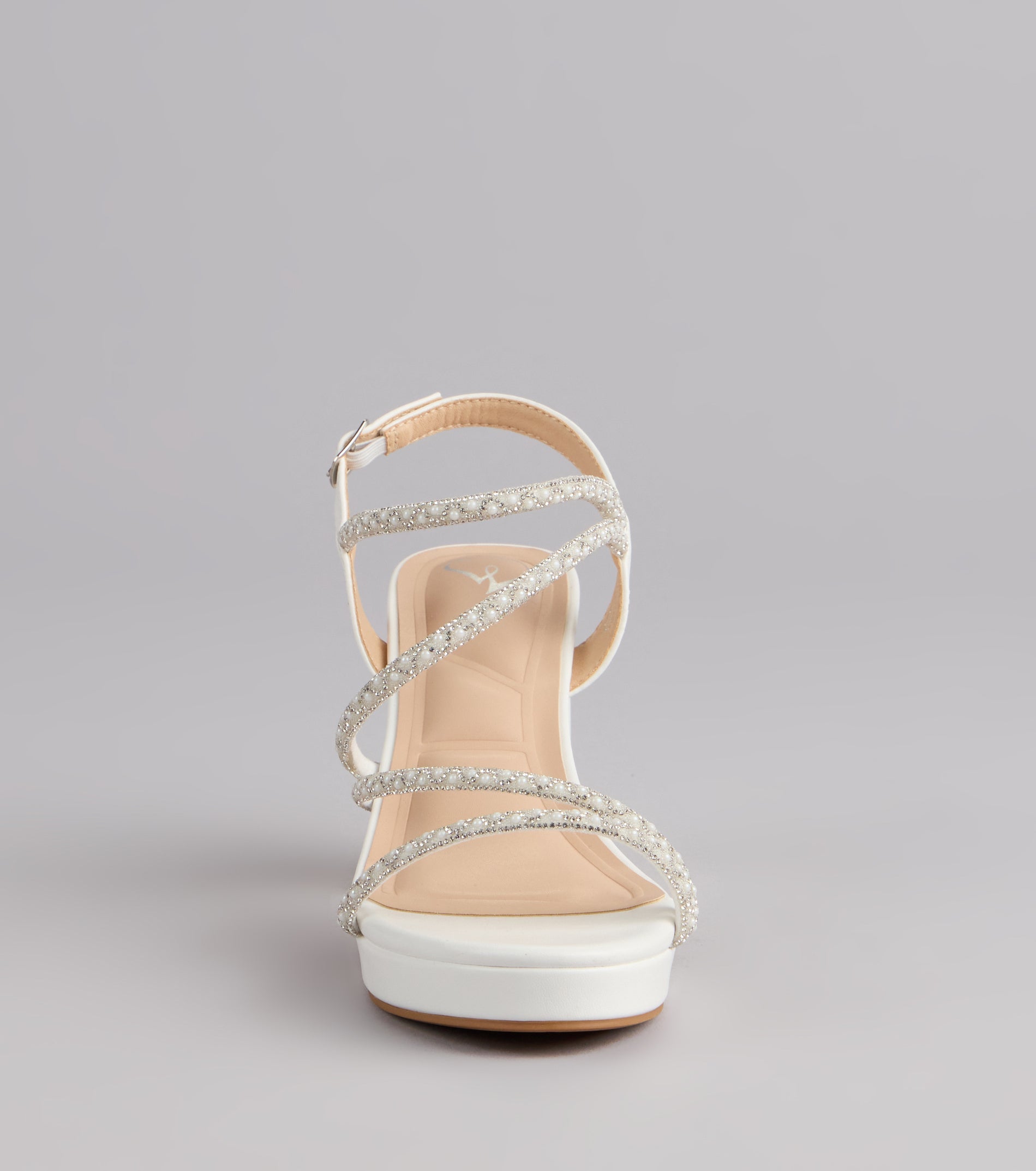 Shine On Pearl Rhinestone Heels