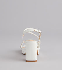 Shine On Pearl Rhinestone Heels