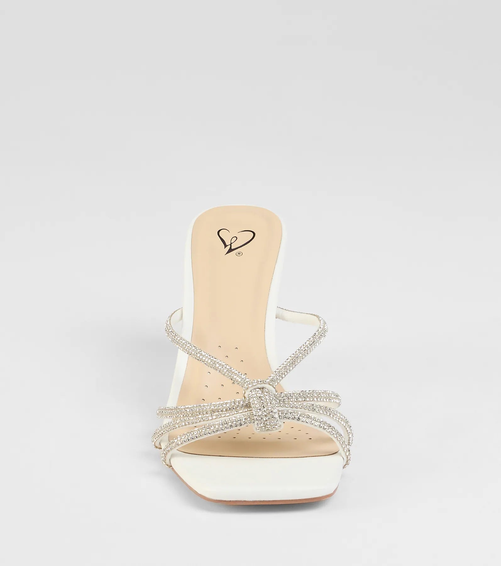 Party Look Rhinestone Strappy Block Heel Mules