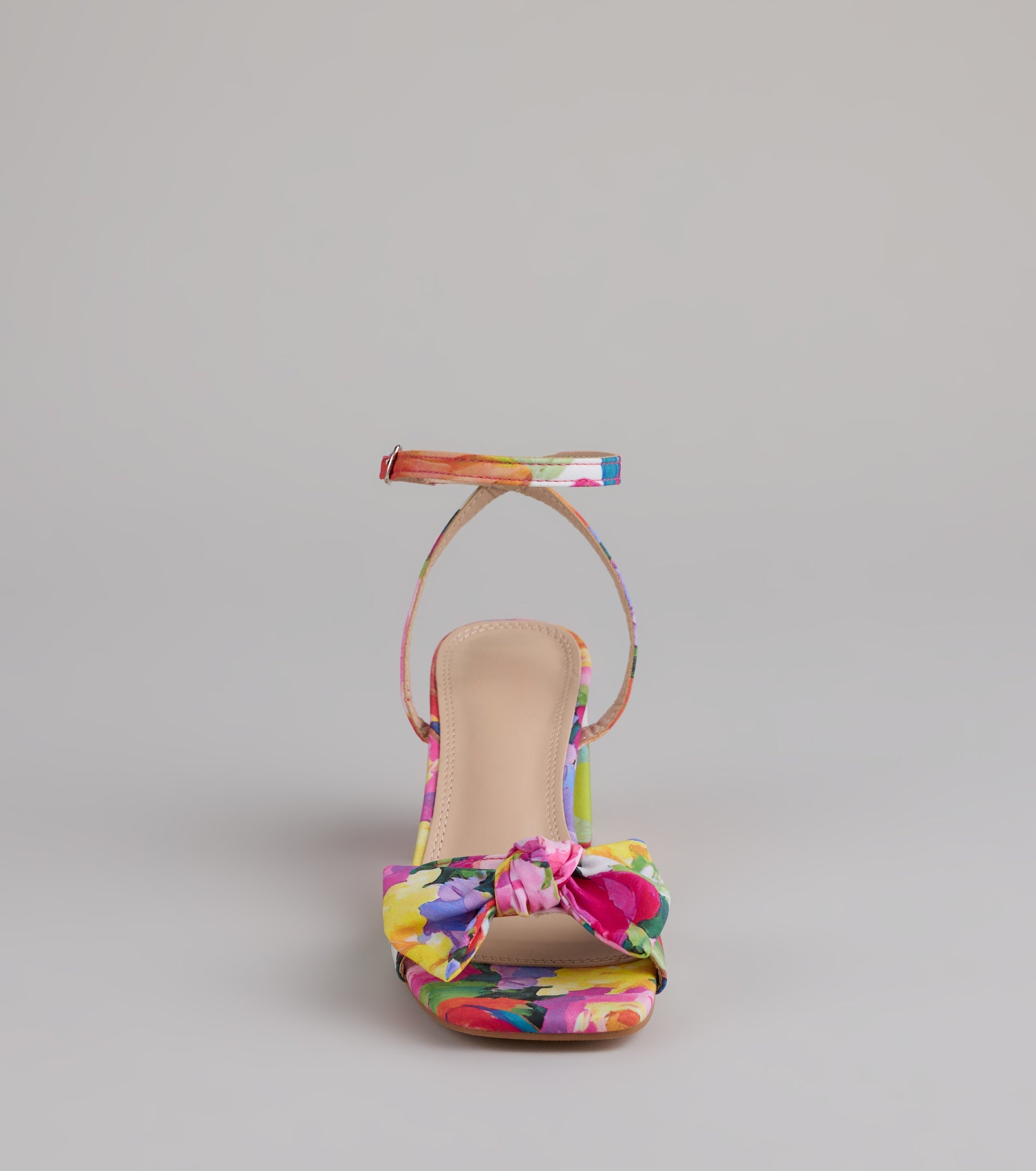 Floral Moment Bow Block Heels