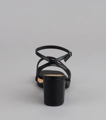 Sleek Steps Strappy Wide Fit Block Heels