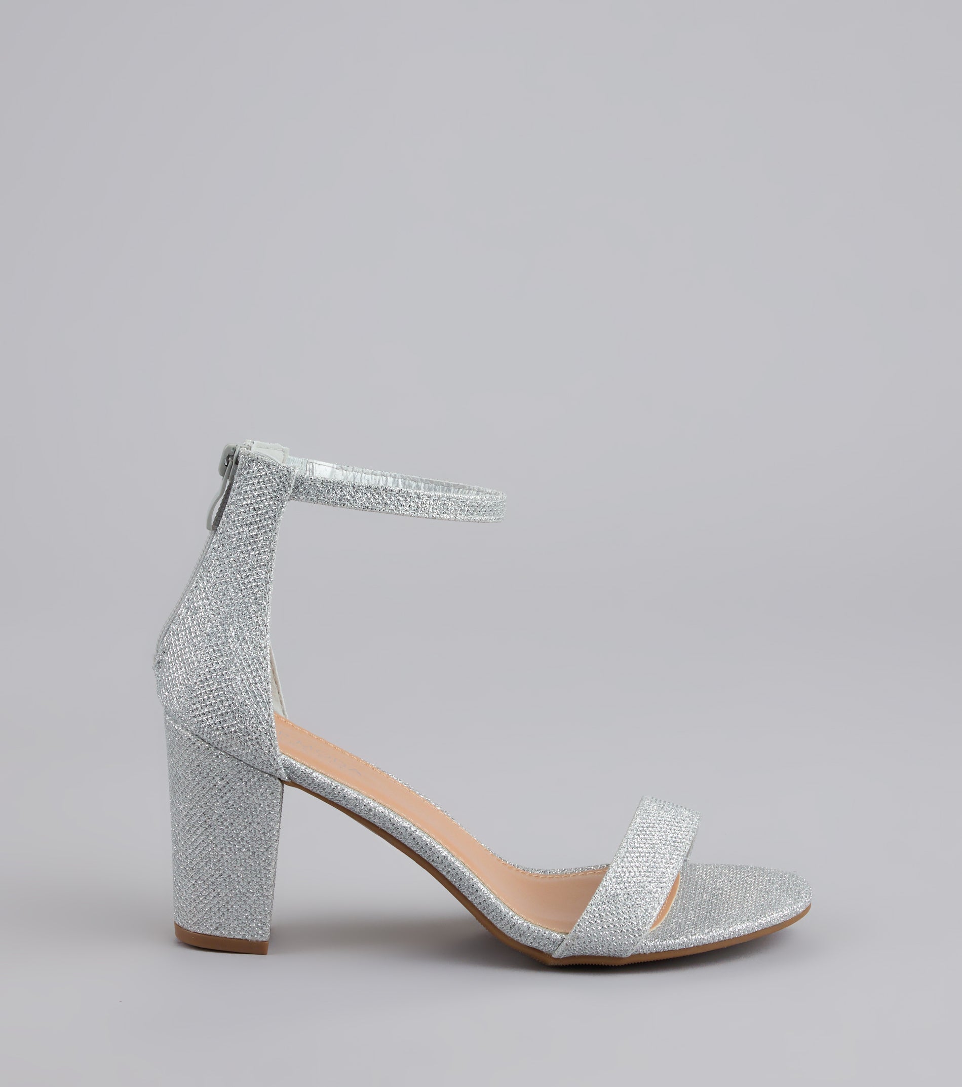 Cue The Compliments Glitter Block Heels