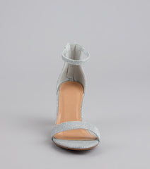 Cue The Compliments Glitter Block Heels