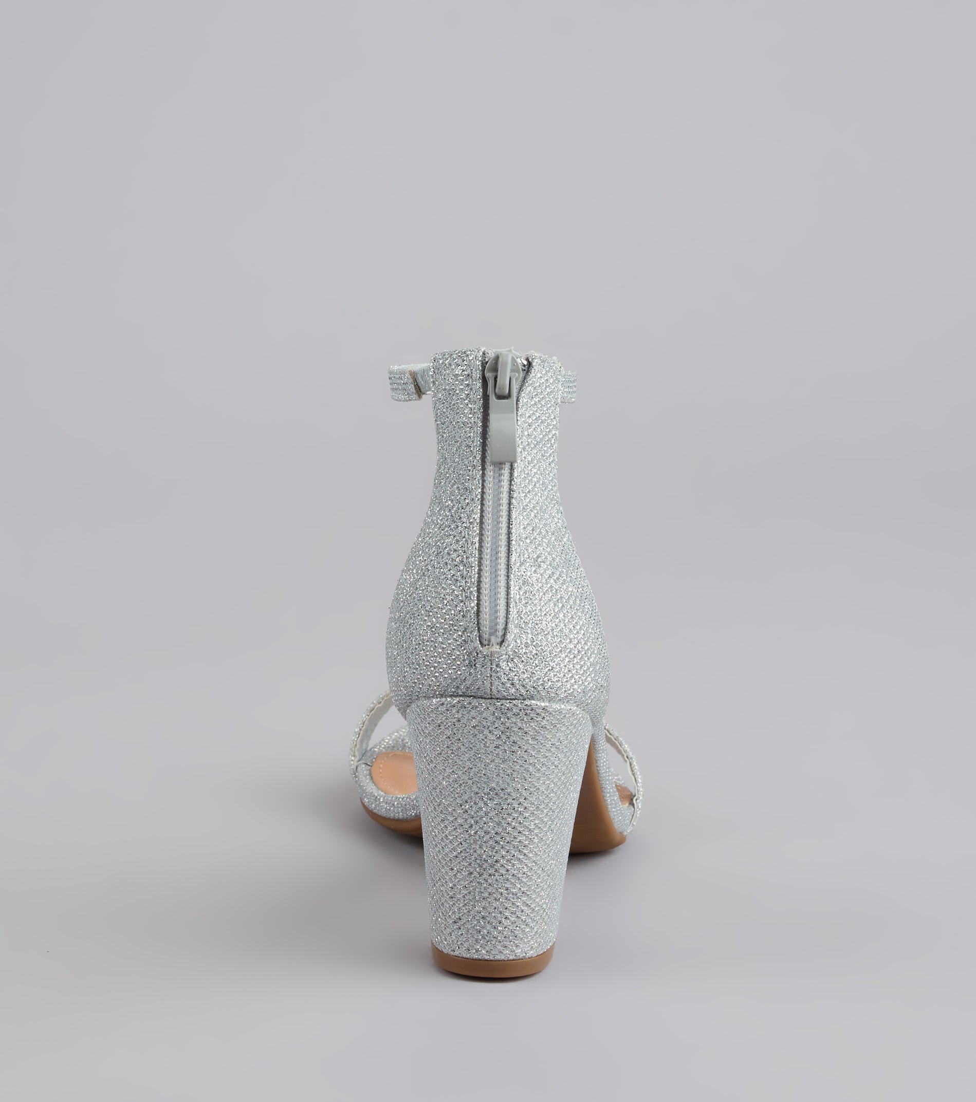 Cue The Compliments Glitter Block Heels