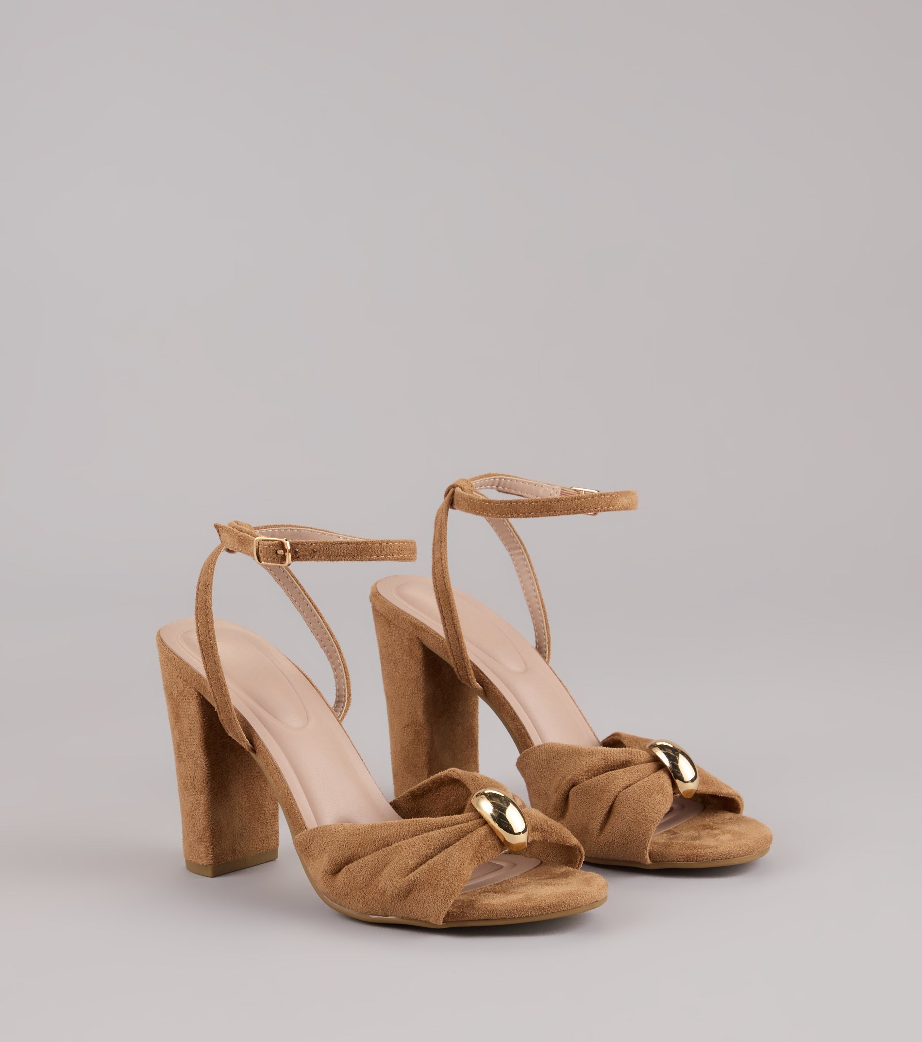 Chic Streak Faux Suede Block Heels