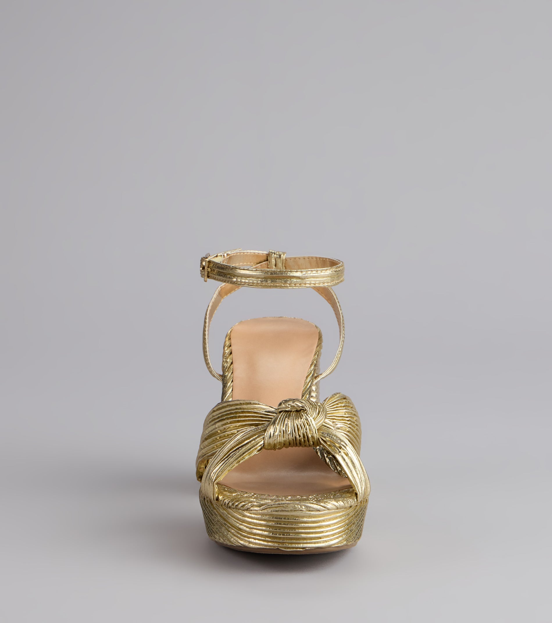 Shimmer Steps Metallic Block Heels