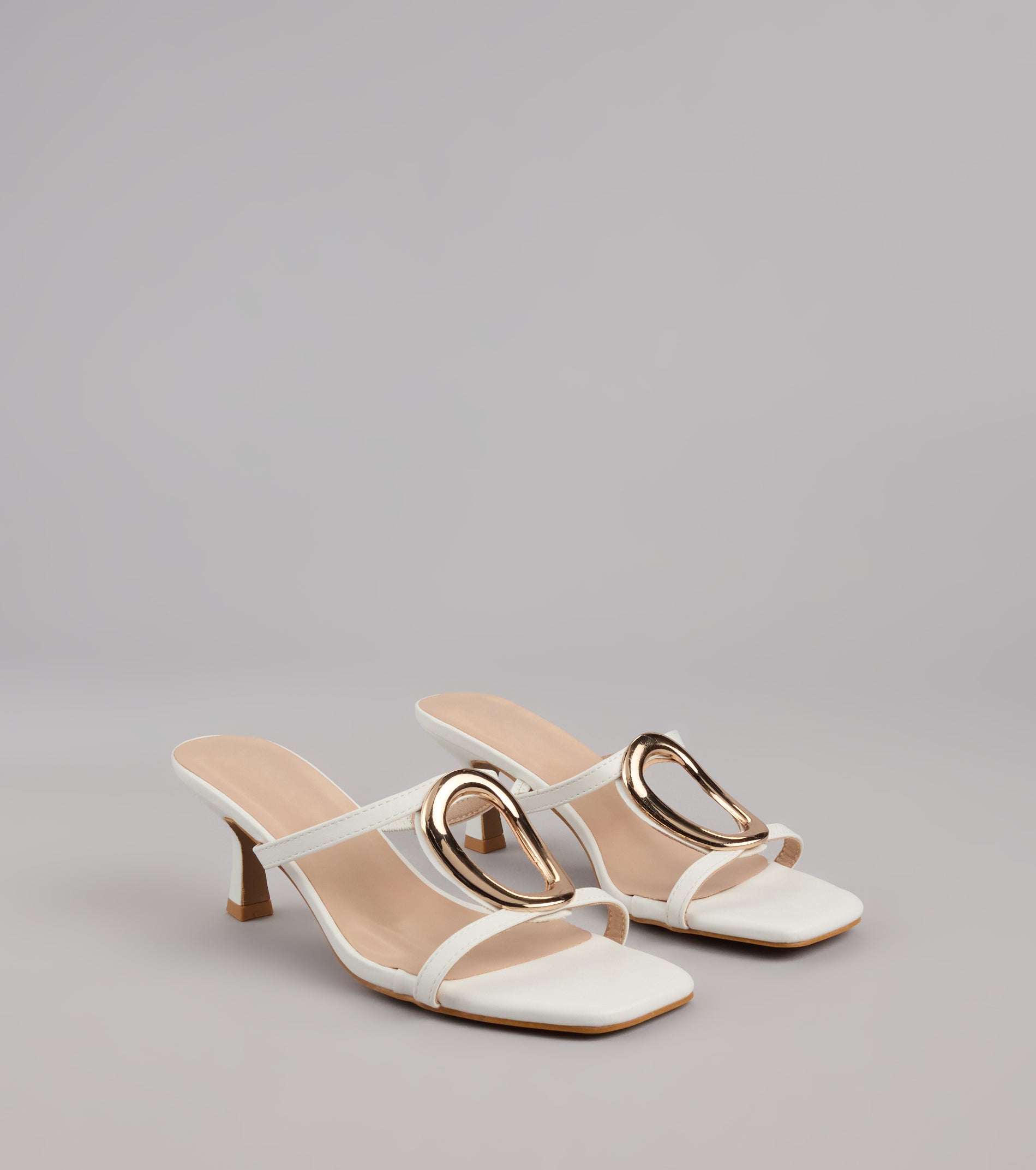 Sassy Sleek Square Toe Kitten Heels