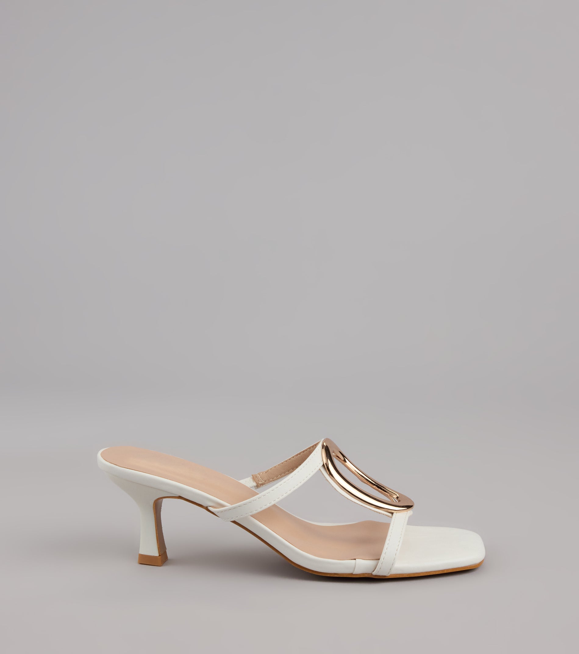 Sassy Sleek Square Toe Kitten Heels