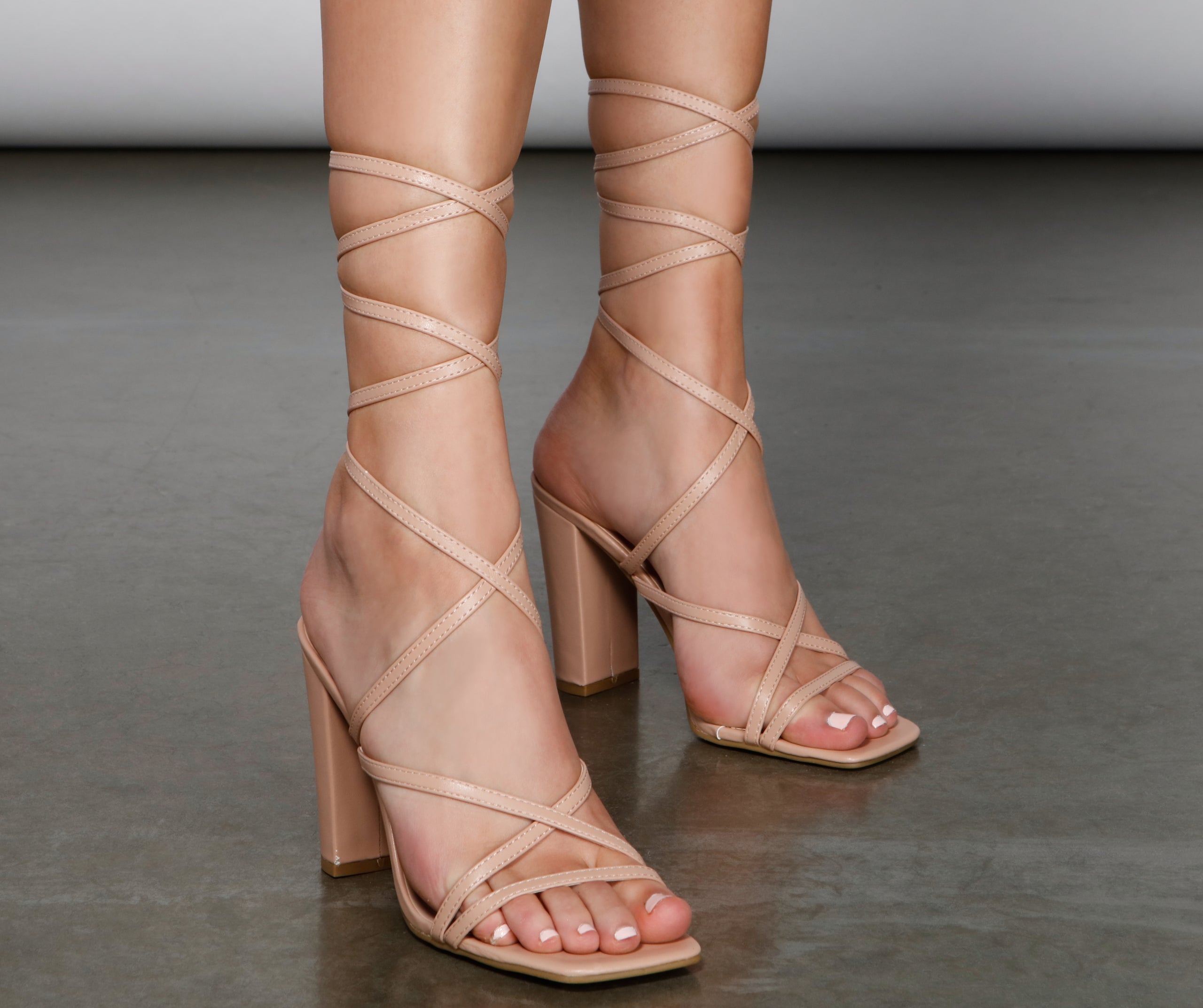 Chic And Polished Lace-Up Heels