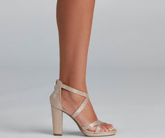 Glitzy And Glamorous Glitter Platform Heels