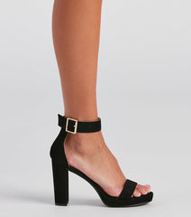 Basic Nubuck Platform Block Heels