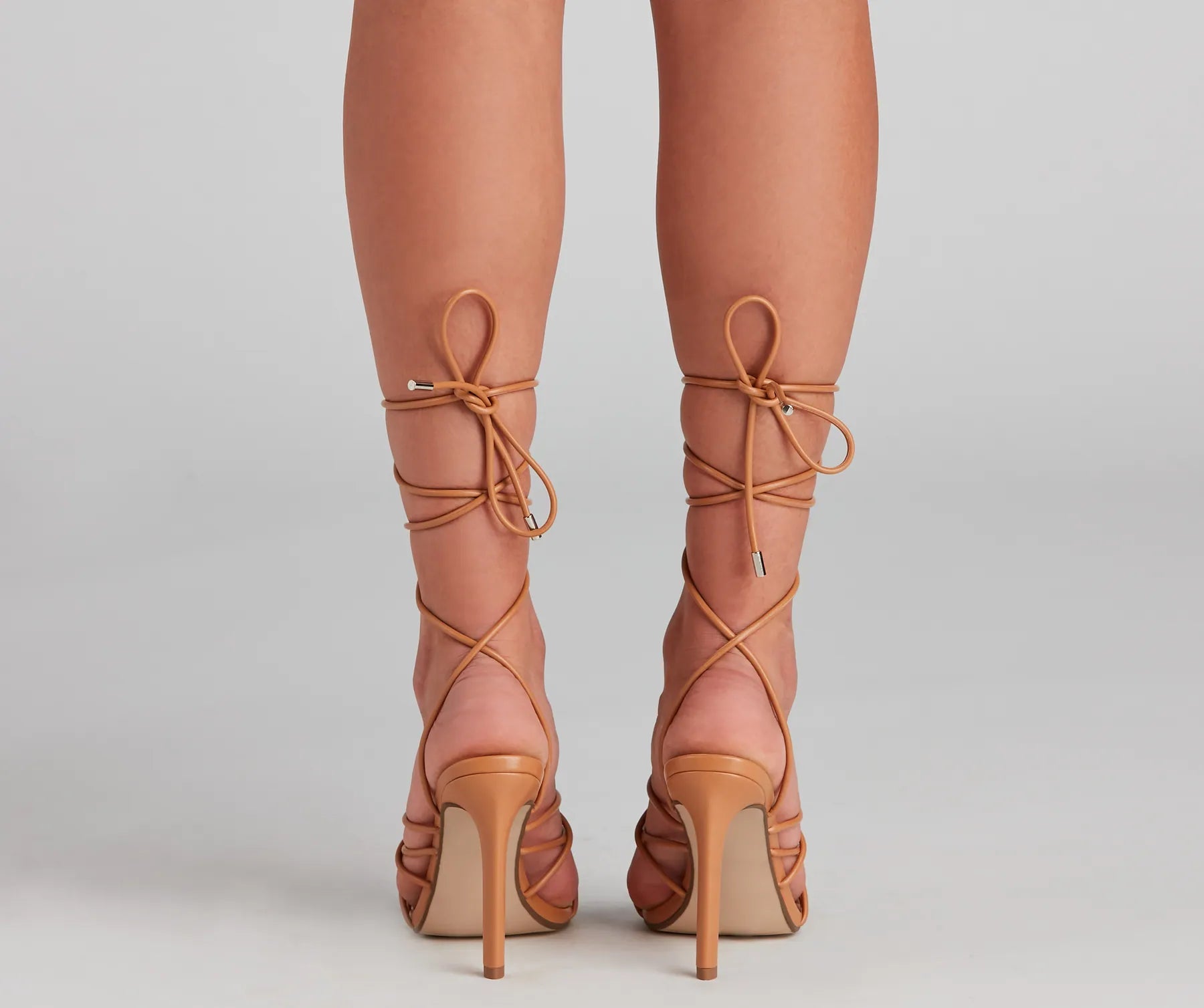 Attitude PU Lace-Up Stiletto Heels
