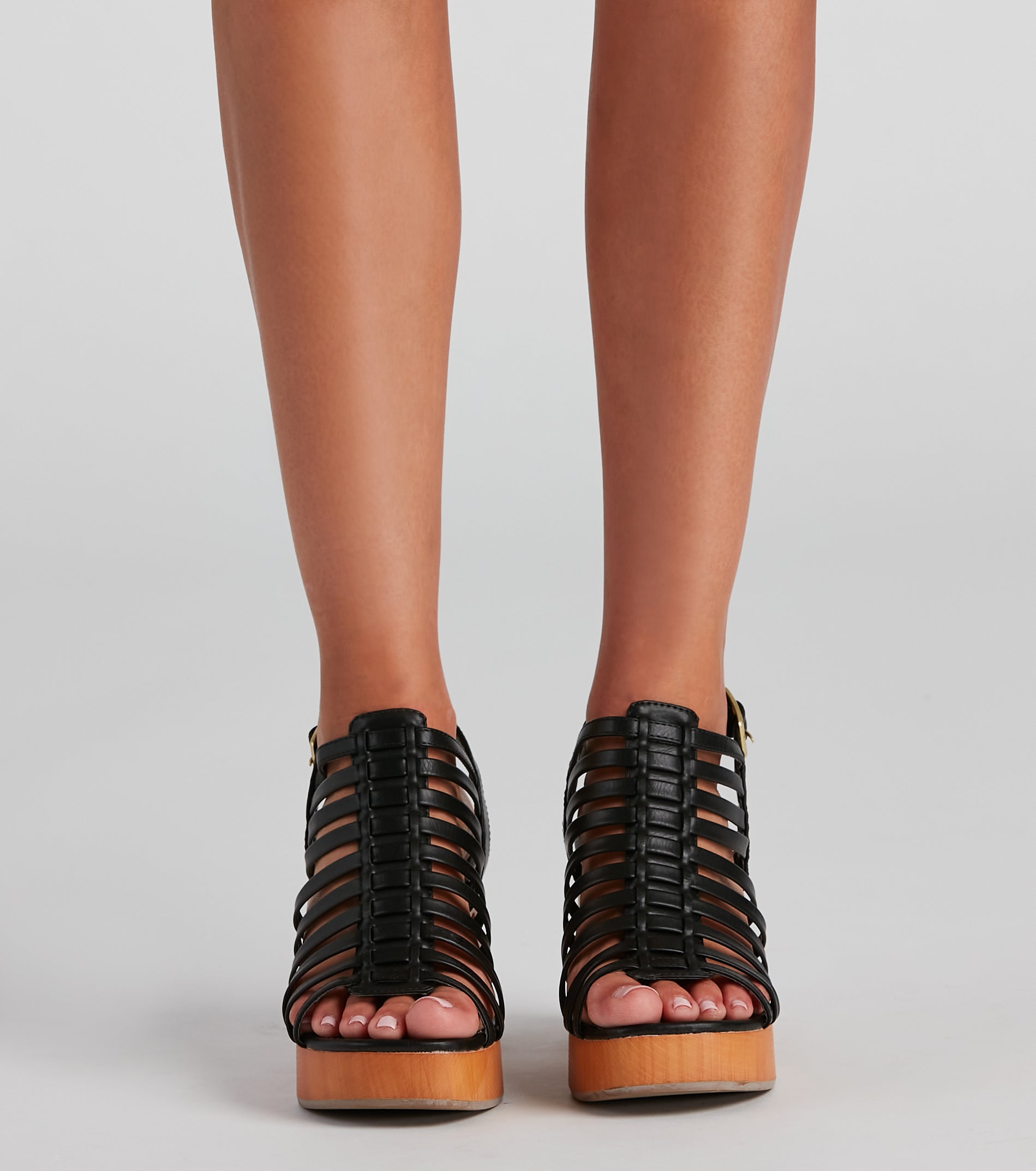 Getaway Vibes Caged Block Heel