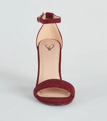 So Spectacular Glitter Block Heels