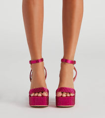 Disco Queen Rhinestone Block Heels