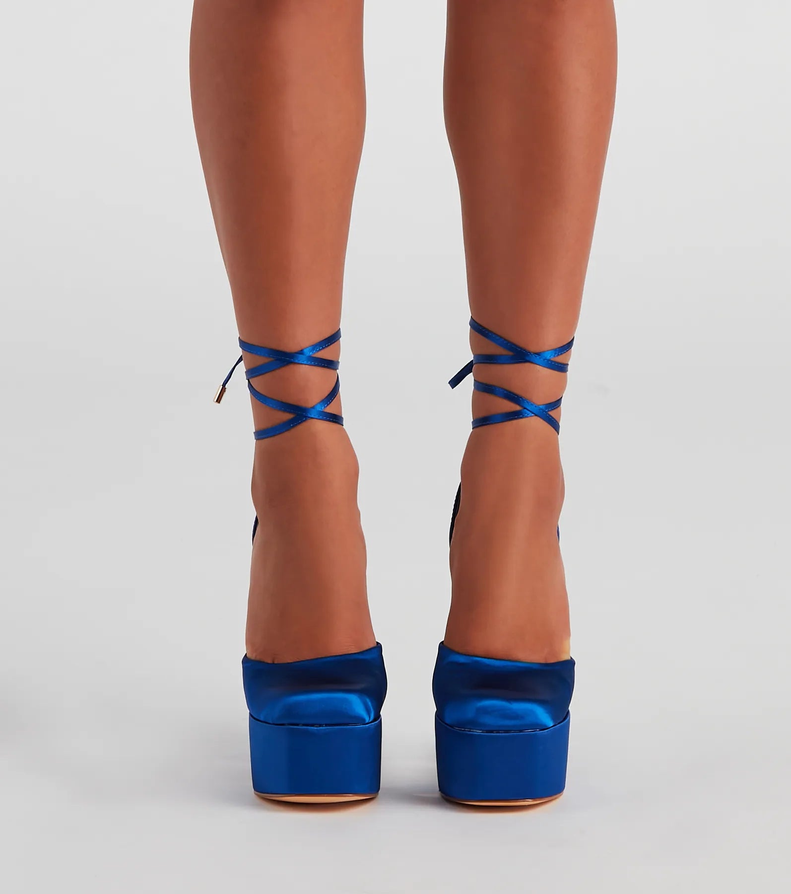 Crash The Party Satin Lace-Up Heels