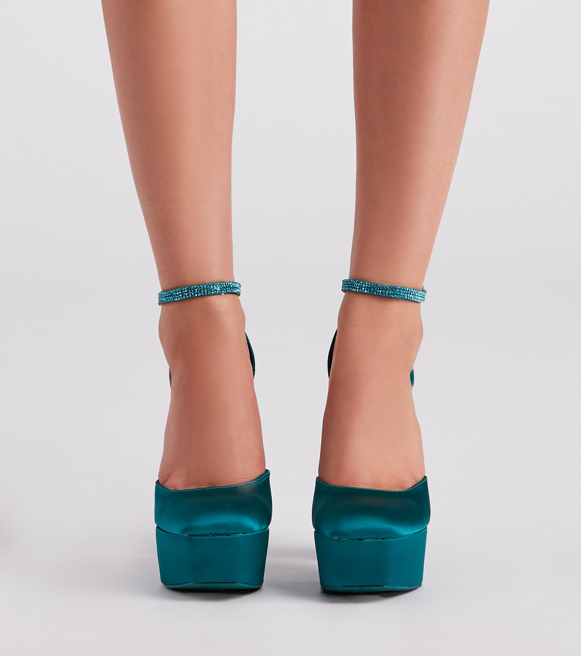 Season To Party Satin Platform Pumps