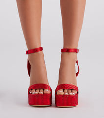 Glam Icon Rhinestone Platform Heels