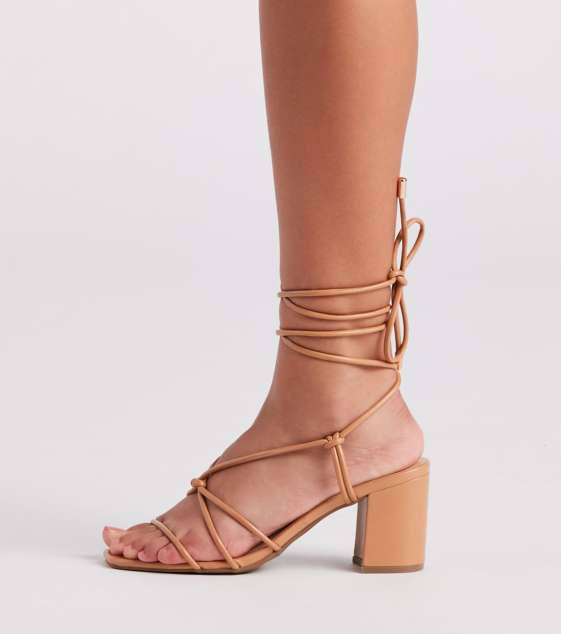 Best Style Forward Lace-Up Block Heels