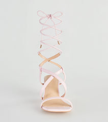 Catch Me If You Can Lace-Up Block Heels