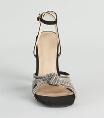 Totally Glam Look Rhinestone Strappy Heels