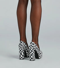 Vibe Check Platform Block Heel Pumps