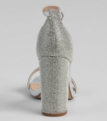 Shine Always Rhinestone Block Heels