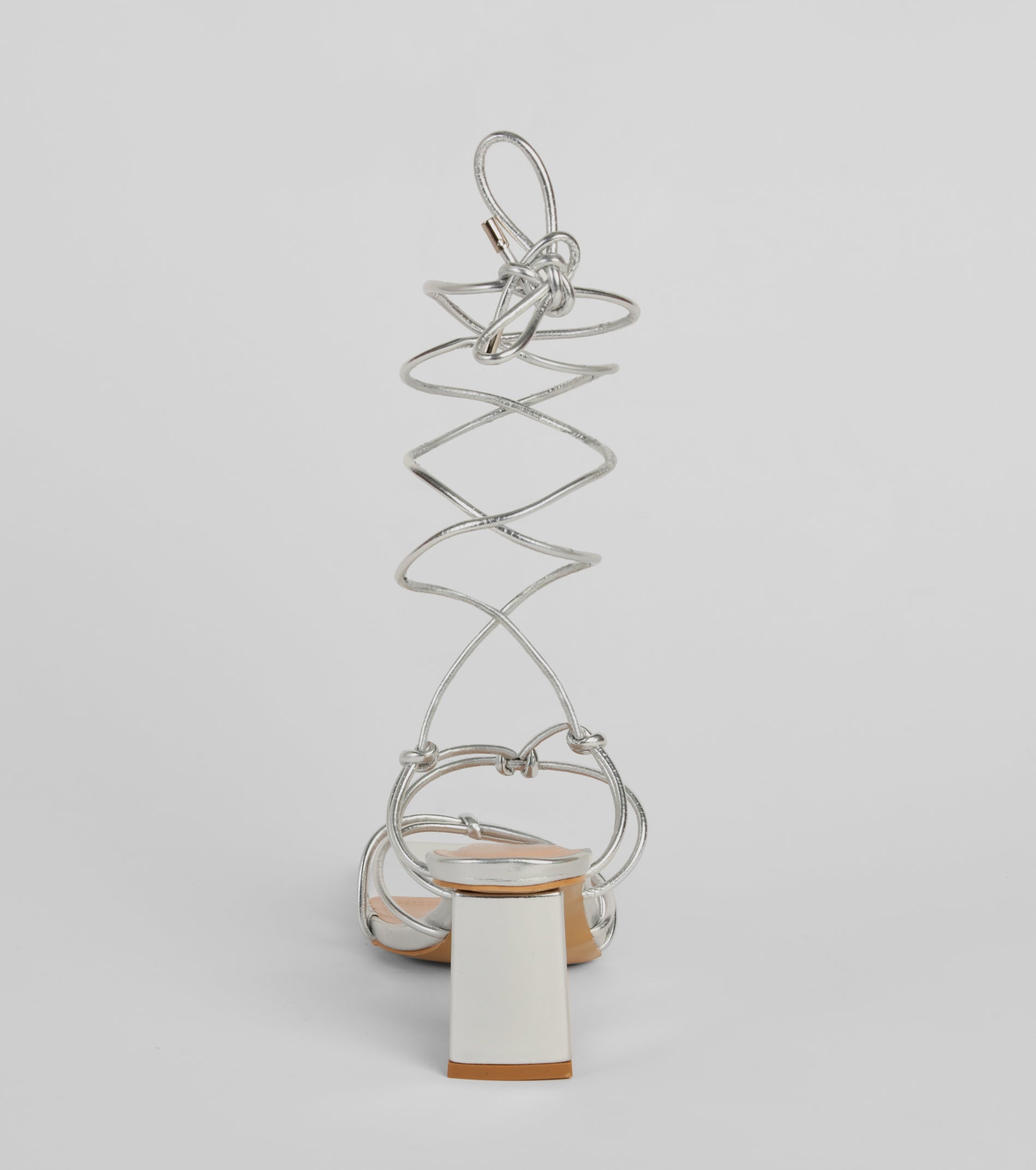 Come Around Metallic Lace-Up Block Heels