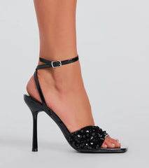 Soiree Ready Patent Sequin Stiletto Heels