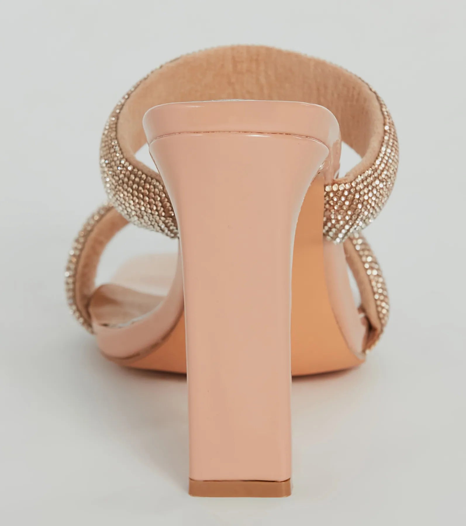 Color Me Glam Ombre Rhinestone Block Heel Mules