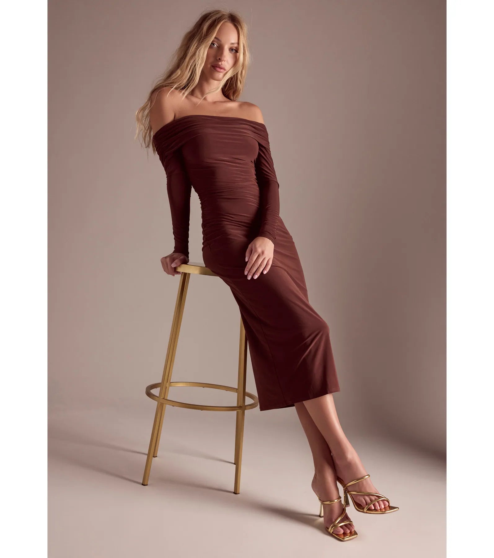 Mirror Shine Strappy Metallic Stiletto Heels