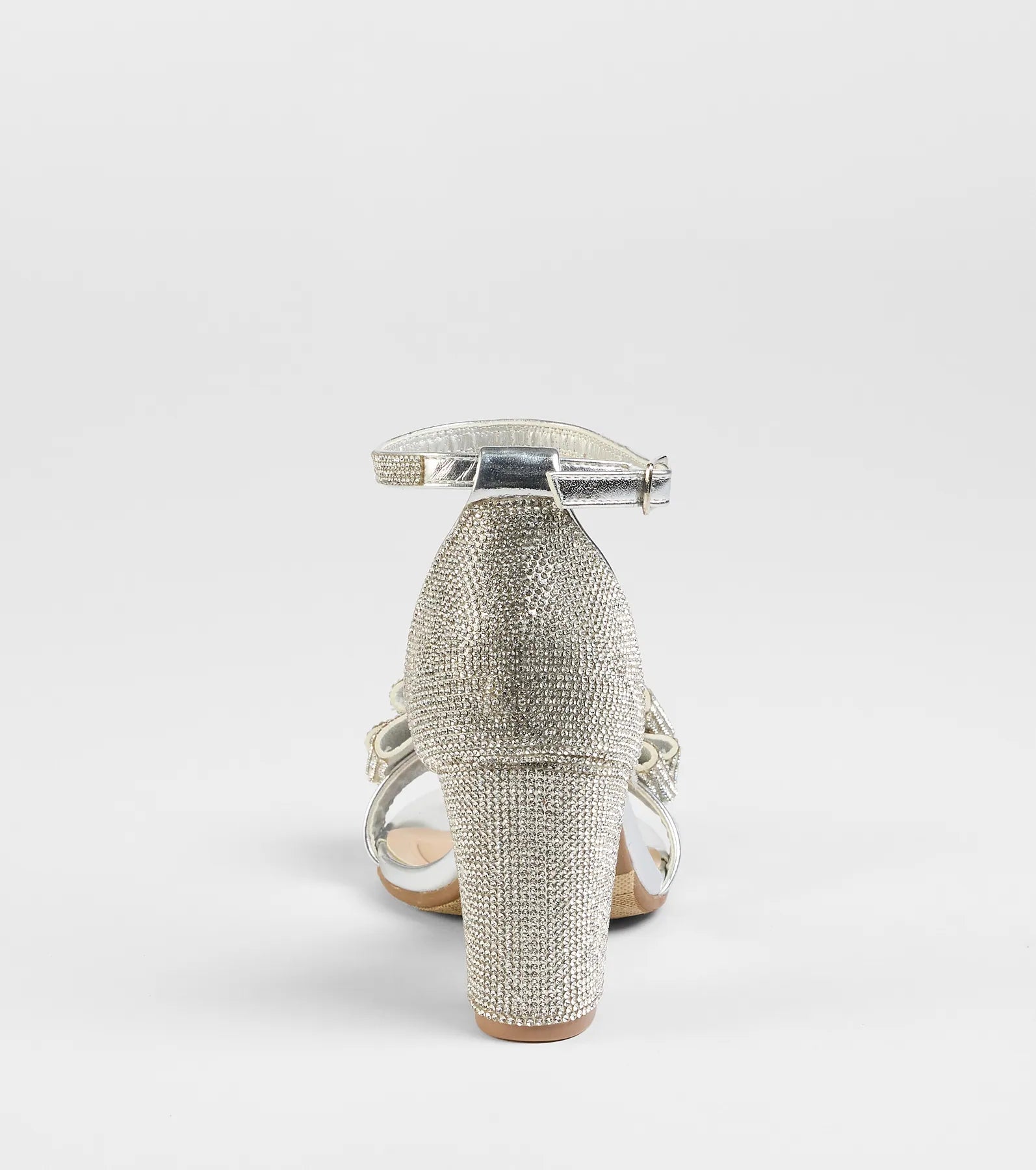 Endless Glam Rhinestone Bow Block Heels