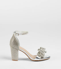 Endless Glam Rhinestone Bow Block Heels