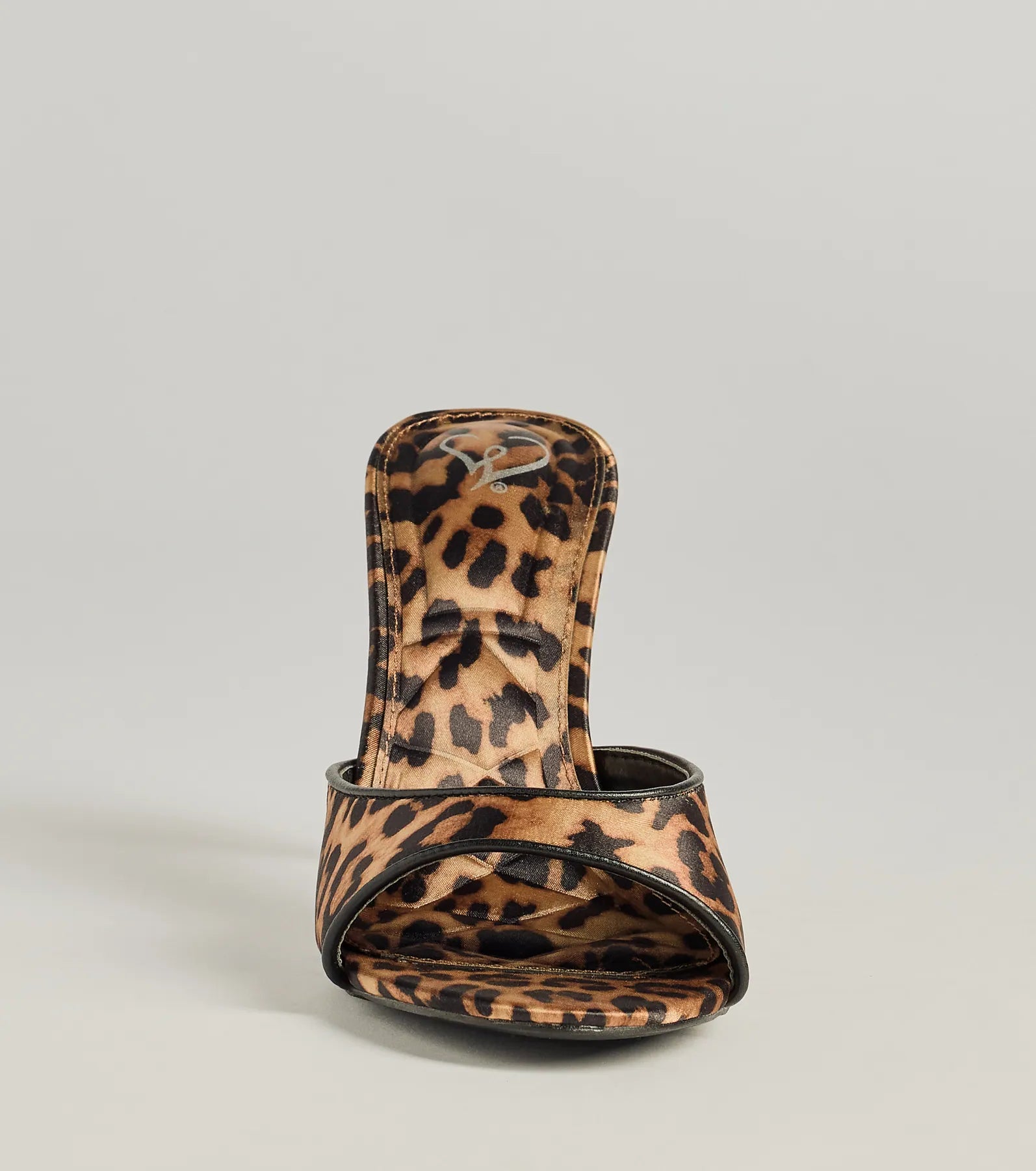 Ever So Fierce Leopard Satin Stiletto Mules
