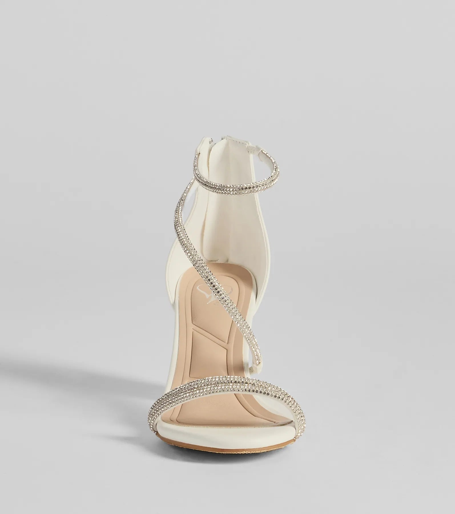 Love To Sparkle Rhinestone Strap Block Heels