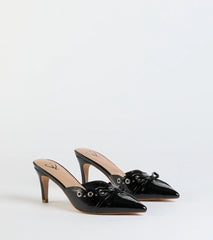 Sweetest Gift Closed Toe Bow Stiletto Pumps