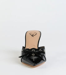 Sweetest Gift Closed Toe Bow Stiletto Pumps