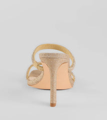 Classy Luxe Rhinestone Strappy Stiletto Mules