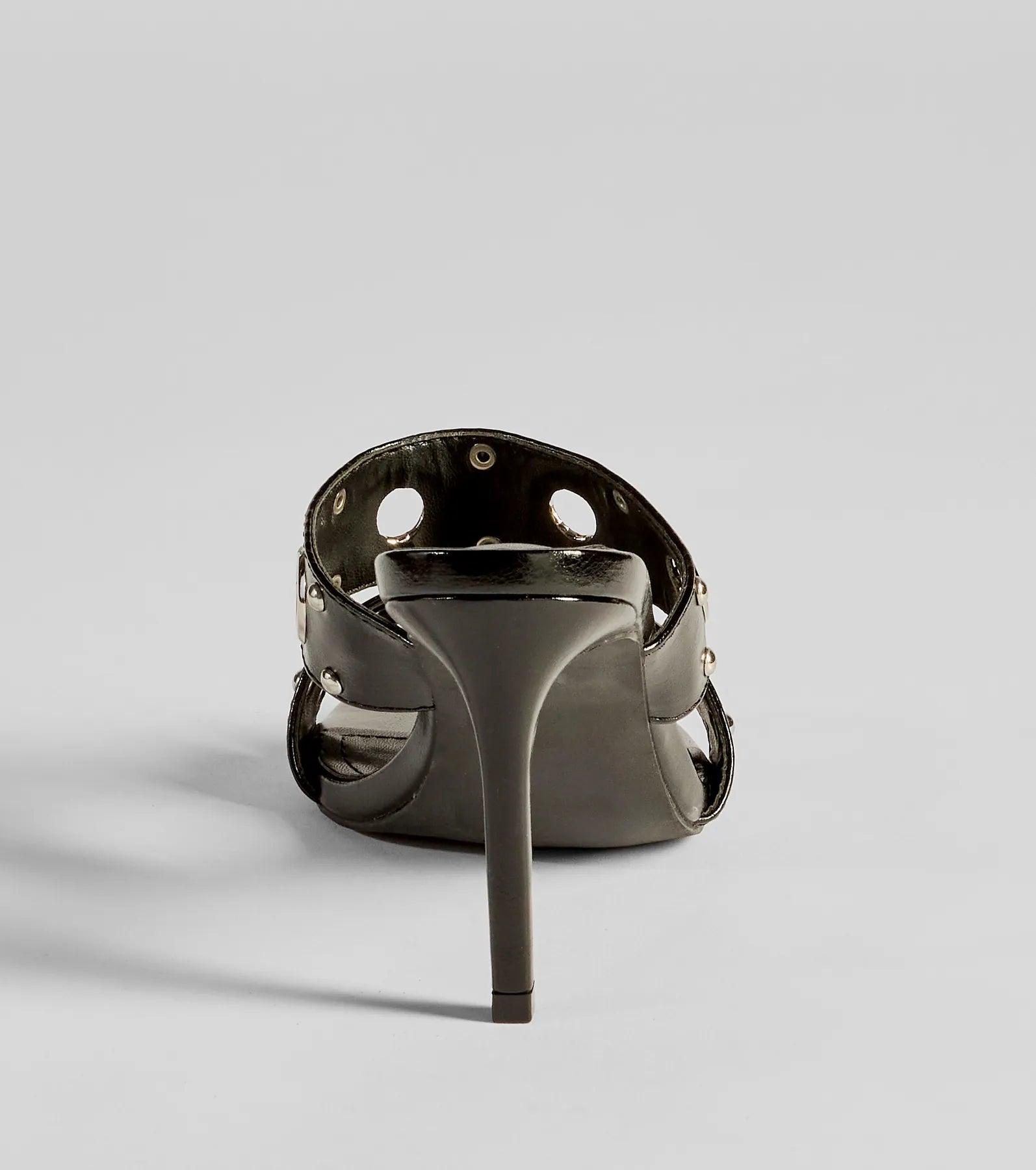 Stylish Edge Studded Strappy Stiletto Mules