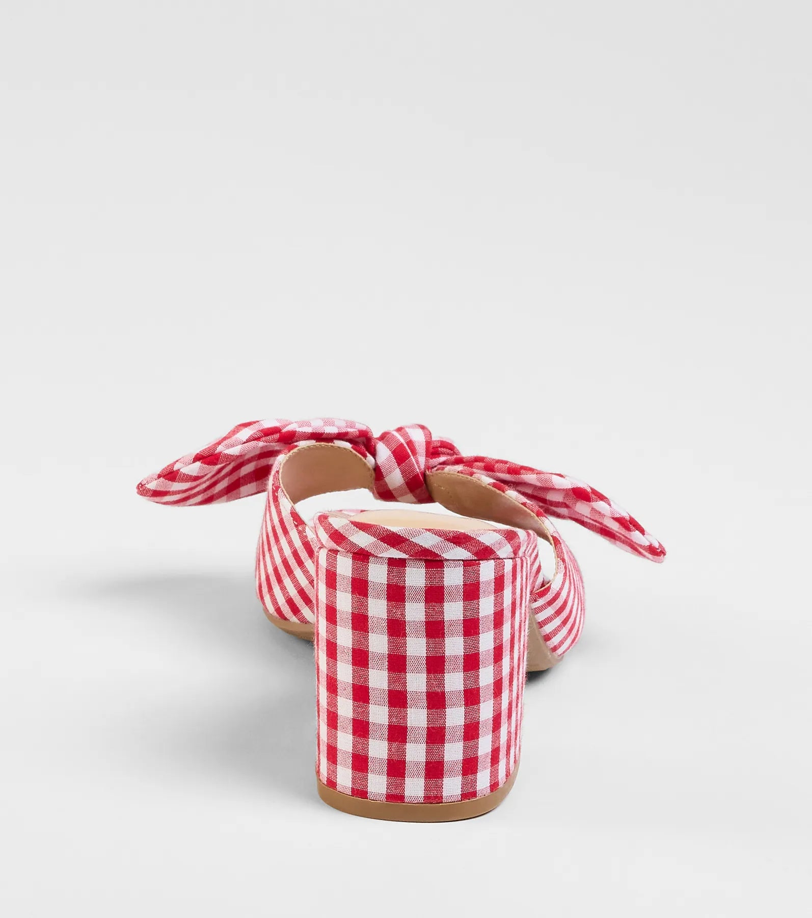 Cutesy Babe Gingham Bow Strap Mules